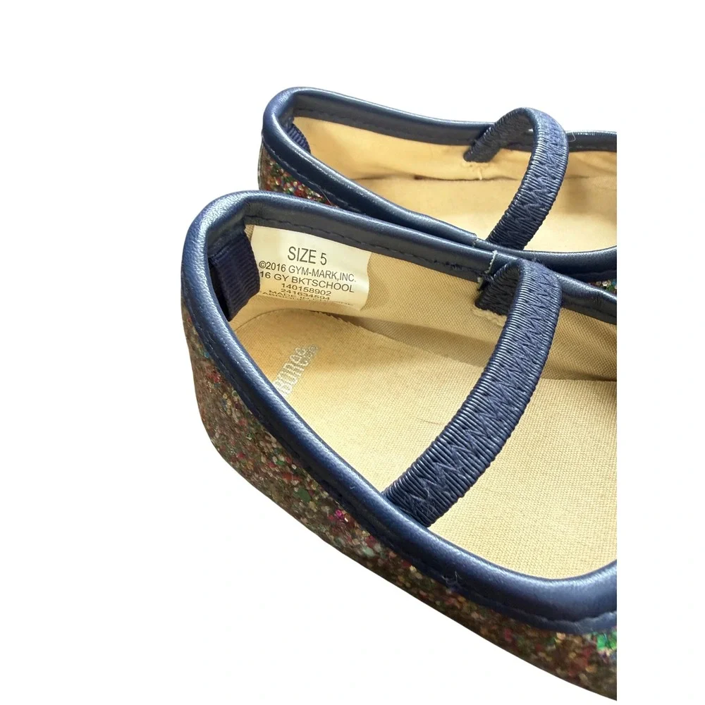 Gymboree Glitter Mary Jane Flats Toddler Girls Size 5 Navy Blue Sparkle Shoes